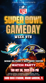 Miami Dolphins v Baltimore Ravens Instagram Story template