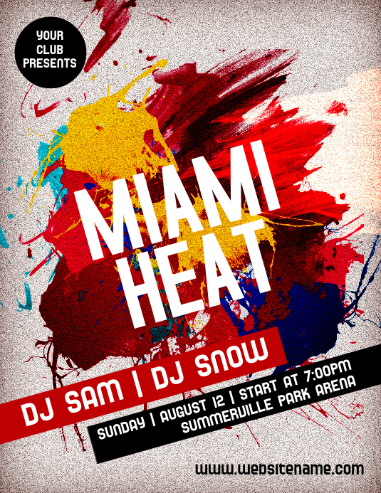 miami heat flyer template postermywall flyer in miami