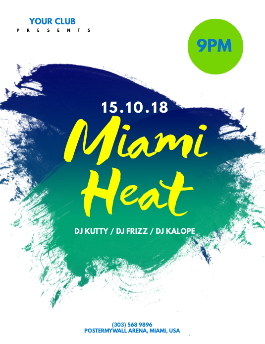 Miami Heat Flyer Template Pamflet (Letter AS)