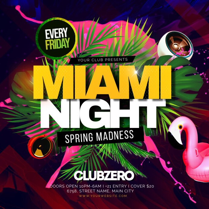 miami night Template PosterMyWall miami night Template PosterMyWall