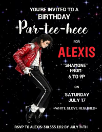 Michael Jackson Themed Birthday Party Flyer Video template