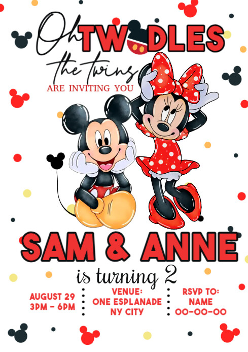 Mickey and Minnie Mouse Template | PosterMyWall