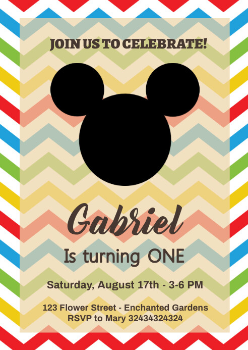 mickey invitation A6 template