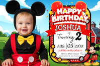 Mickey Mouse Baby Birthday Banner แบนเนอร์ 4' × 6' template