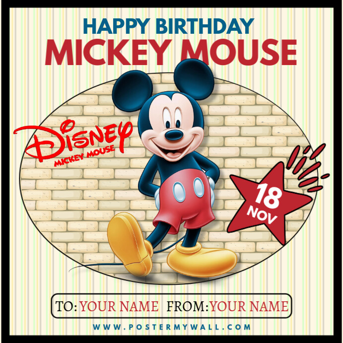 Mickey Mouse Birthday Template PosterMyWall