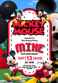 Mickey Mouse Birthday Invitation A1 template