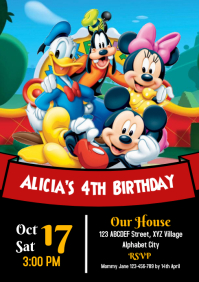 Modele Minnie Mouse Anniversaire Invitation Postermywall Modele Minnie Mouse Anniversaire Invitation Postermywall