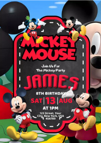 Mickey Mouse Birthday Invitation A1 template