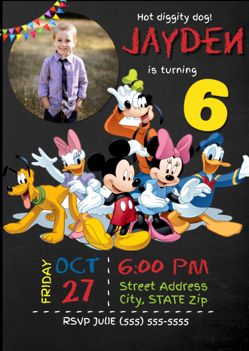 Modele Mickey Mouse Anniversaire Invitation Postermywall Modele Mickey Mouse Anniversaire Invitation Postermywall