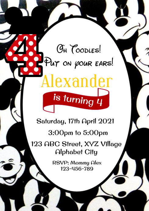 Mickey Mouse Birthday Invitation Template | PosterMyWall