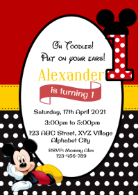 Modele Minnie Mouse Anniversaire Invitation Postermywall Modele Minnie Mouse Anniversaire Invitation Postermywall