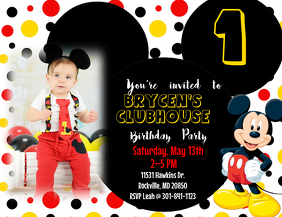 Mickey Mouse 1St Birthday Invitations Template from d1csarkz8obe9u.cloudfront.net