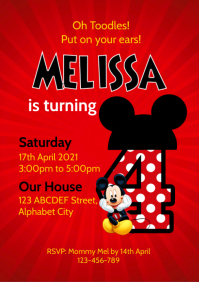 Plantilla De Invitacion De Cumpleanos De Minnie Mouse Postermywall