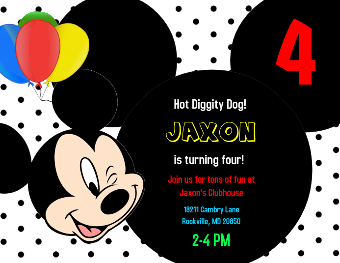 Mickey Mouse Letter Template