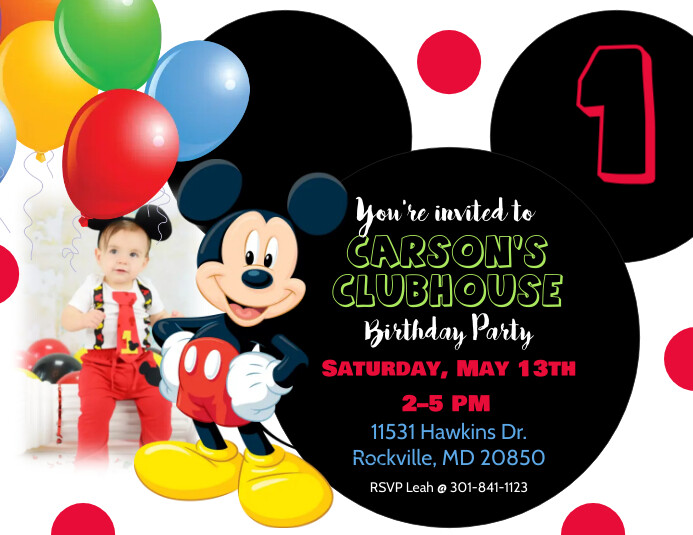 Mickey Mouse 1St Birthday Invitations Template from d1csarkz8obe9u.cloudfront.net