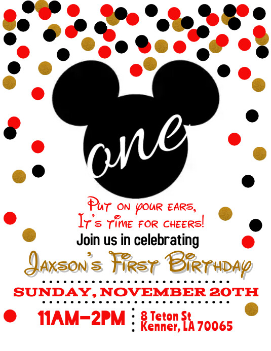 Modele Mickey Mouse Anniversaire Invitation Postermywall Modele Mickey Mouse Anniversaire Invitation Postermywall