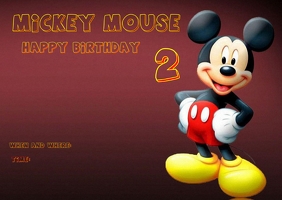 Mickey Mouse Birthday Post Card Postcard template