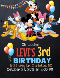 Modele Mickey Mouse Anniversaire Invitation Postermywall Modele Mickey Mouse Anniversaire Invitation Postermywall