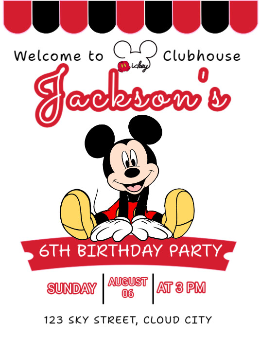 Mickey Mouse Flyer (US Letter) template