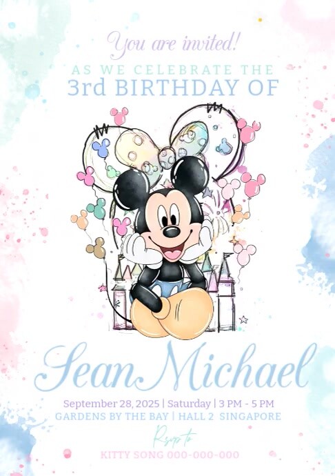 Mickey Mouse A3 template