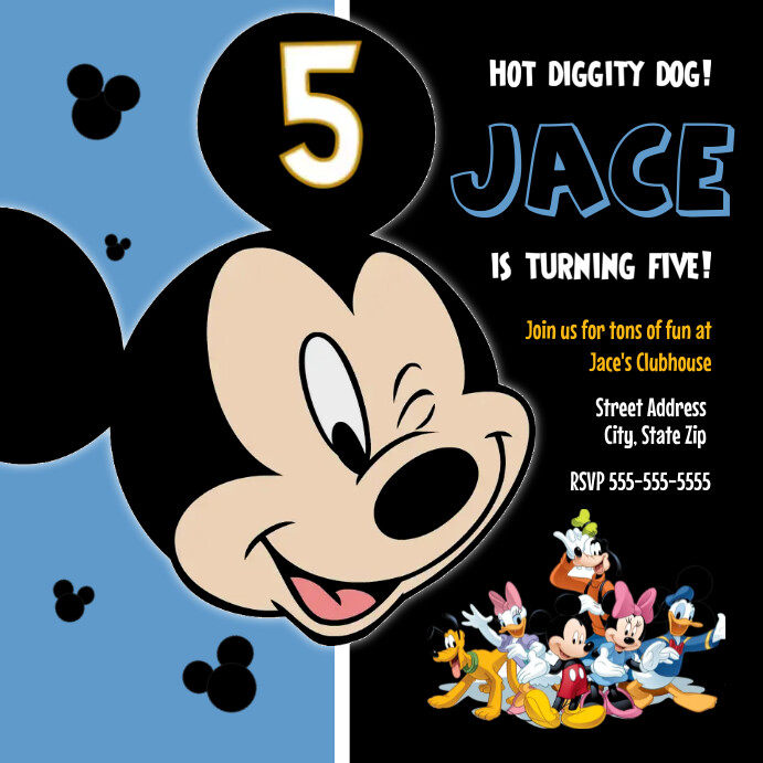 Modele Invitation Mickey Mouse Postermywall