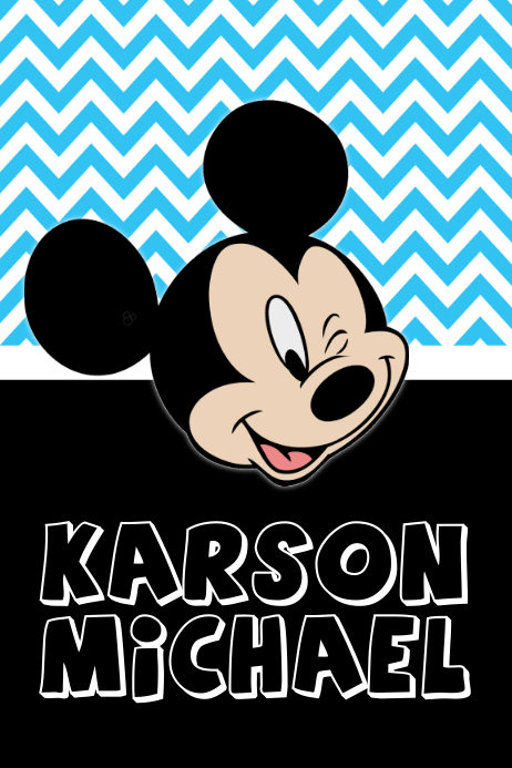 Mickey Mouse Name Poster Cartaz template