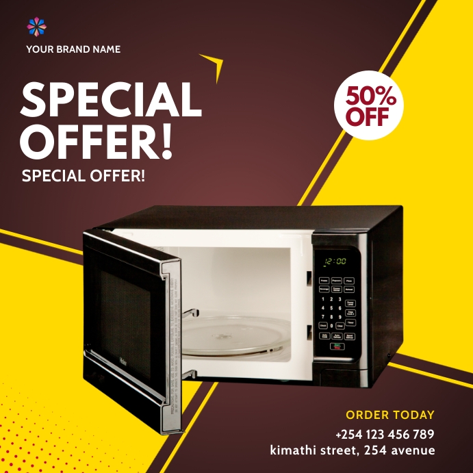 Microwave Note Poster microwave electronics gadgets flyer Template | PosterMyWall