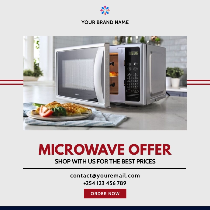 Microwave Note Poster Plantilla de De Venta de Aparatos Electrónicos de Microondas de ...