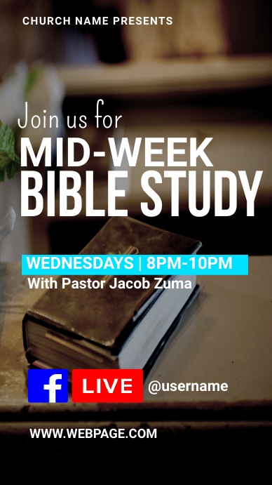 Mid Week Bible Study Template PosterMyWall