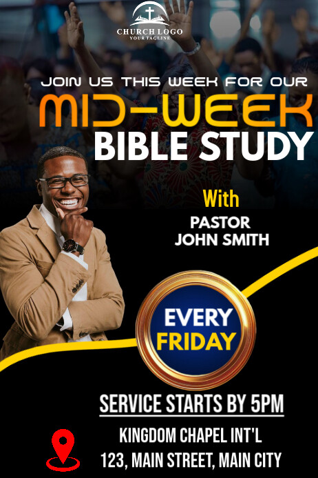 Mid Week Study Plantilla de Mid-week Bible Study Pósters | PosterMyWall