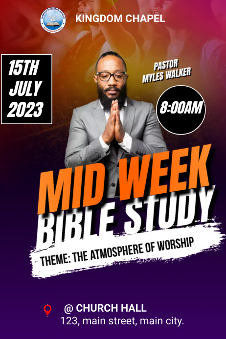 MID WEEK BIBLE STUDY Template | PosterMyWall