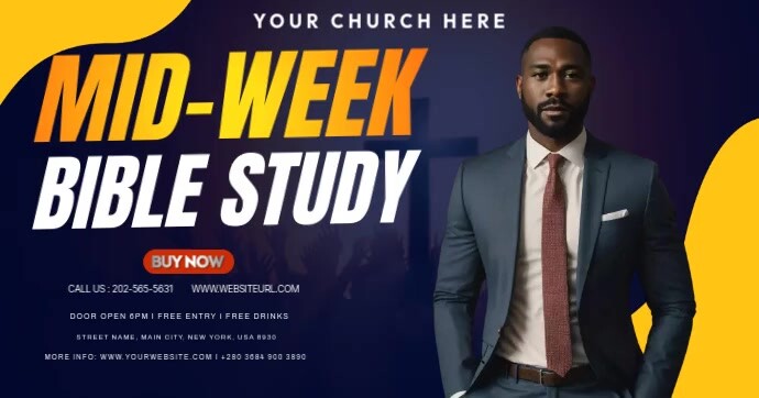 Mid Week Bible Study Template | PosterMyWall