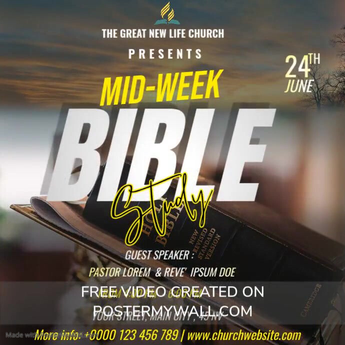 Mid Week Bible Study Template PosterMyWall