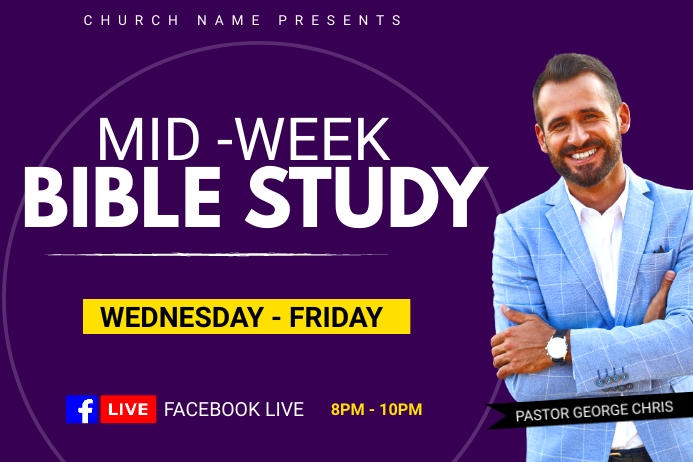 Mid Week Study Plantilla de Mid-week Bible Study Pósters | PosterMyWall