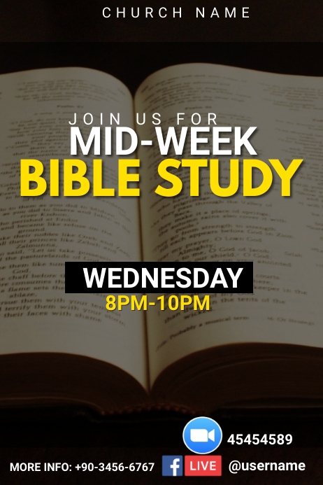 Mid-week Bible study Template | PosterMyWall