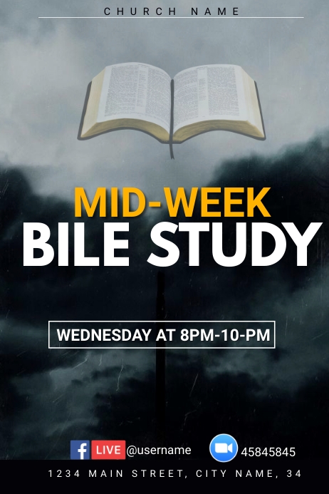 Salinan mid week bible study Template | PosterMyWall