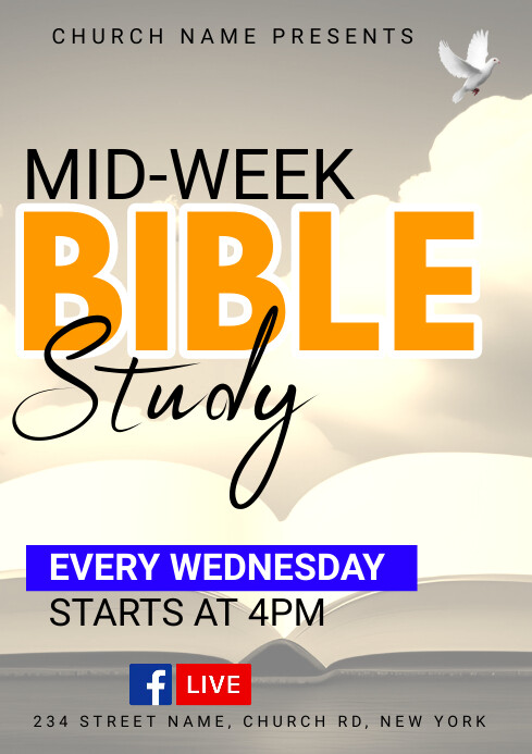 Mid Week Bible Study Template PosterMyWall