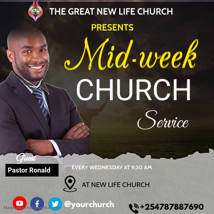 mid-week church service Template | PosterMyWall