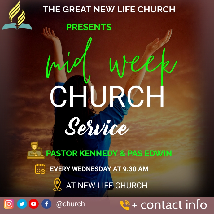 mid-week church service Template | PosterMyWall