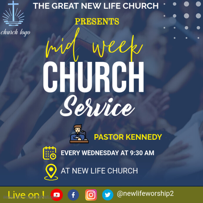 Copy of mid-week church service | PosterMyWall
