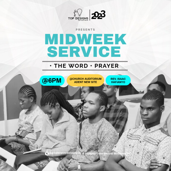MID-WEEK CHURCH SERVICE Professional FLYER Template | PosterMyWall