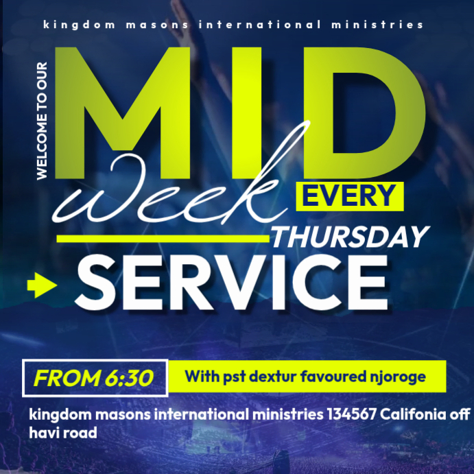 Modèle MID WEEK CHURCH SERVICE TEMPLATE | PosterMyWall