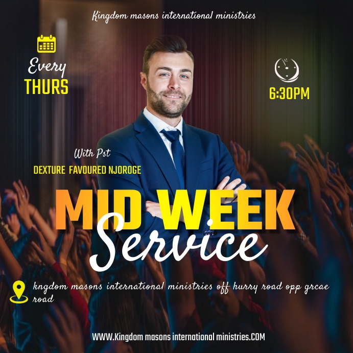 MID WEEK CHURCH SERVICE TEMPLATE | PosterMyWall