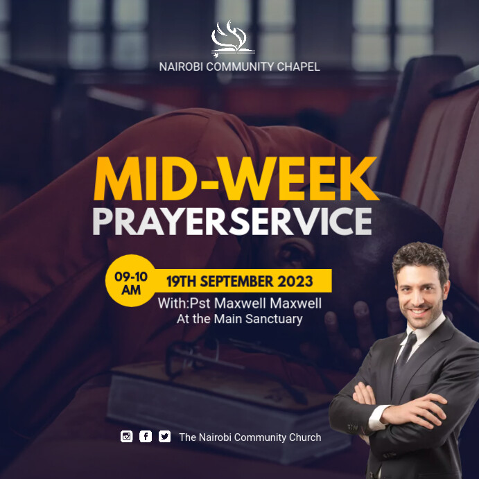 Plantilla de mid week prayer service flyer template | PosterMyWall