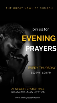 Mid week prayer service poster template Instagram Story