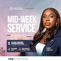Mid-Week Service Church Design Template โพสต์บน Instagram