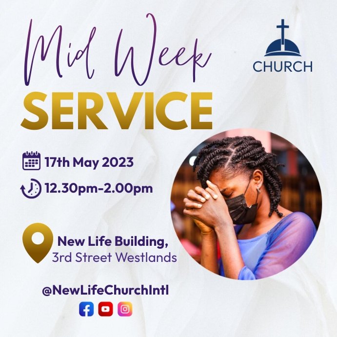 Mid week Service church flyer Template | PosterMyWall