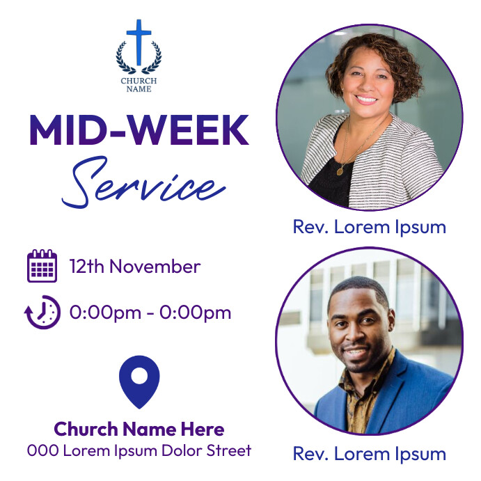 Mid week service church flyer Template | PosterMyWall
