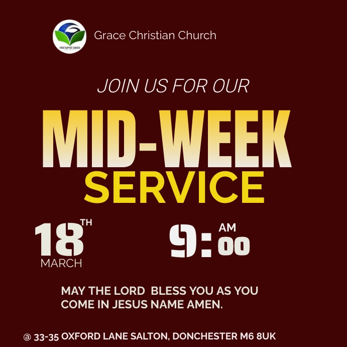 Winter Mid Week Message MID-WEEK SERVICE Template | PosterMyWall