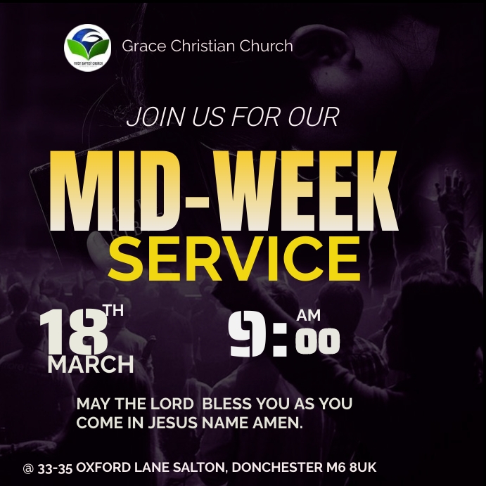 MID-WEEK SERVICE Template | PosterMyWall